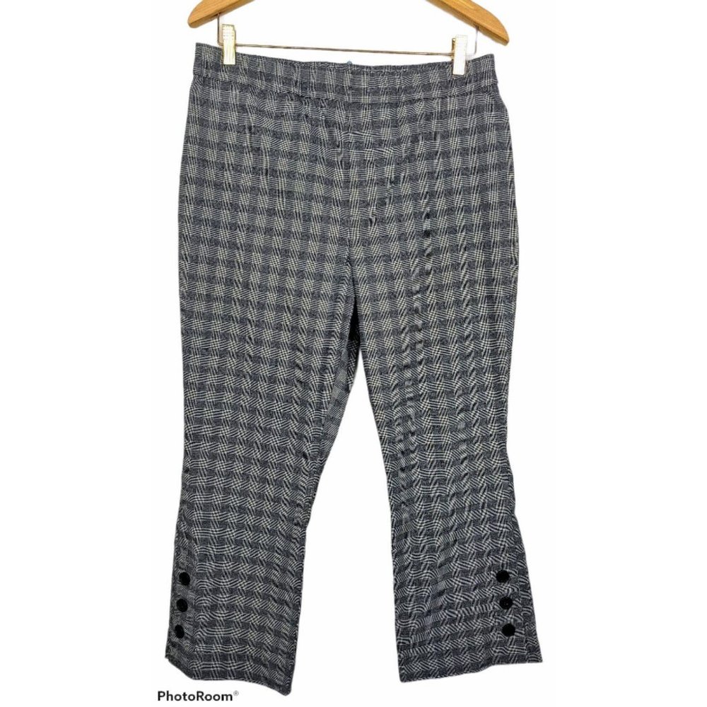 Simply Vera Gray Plaid Cropped Flare Career Pants